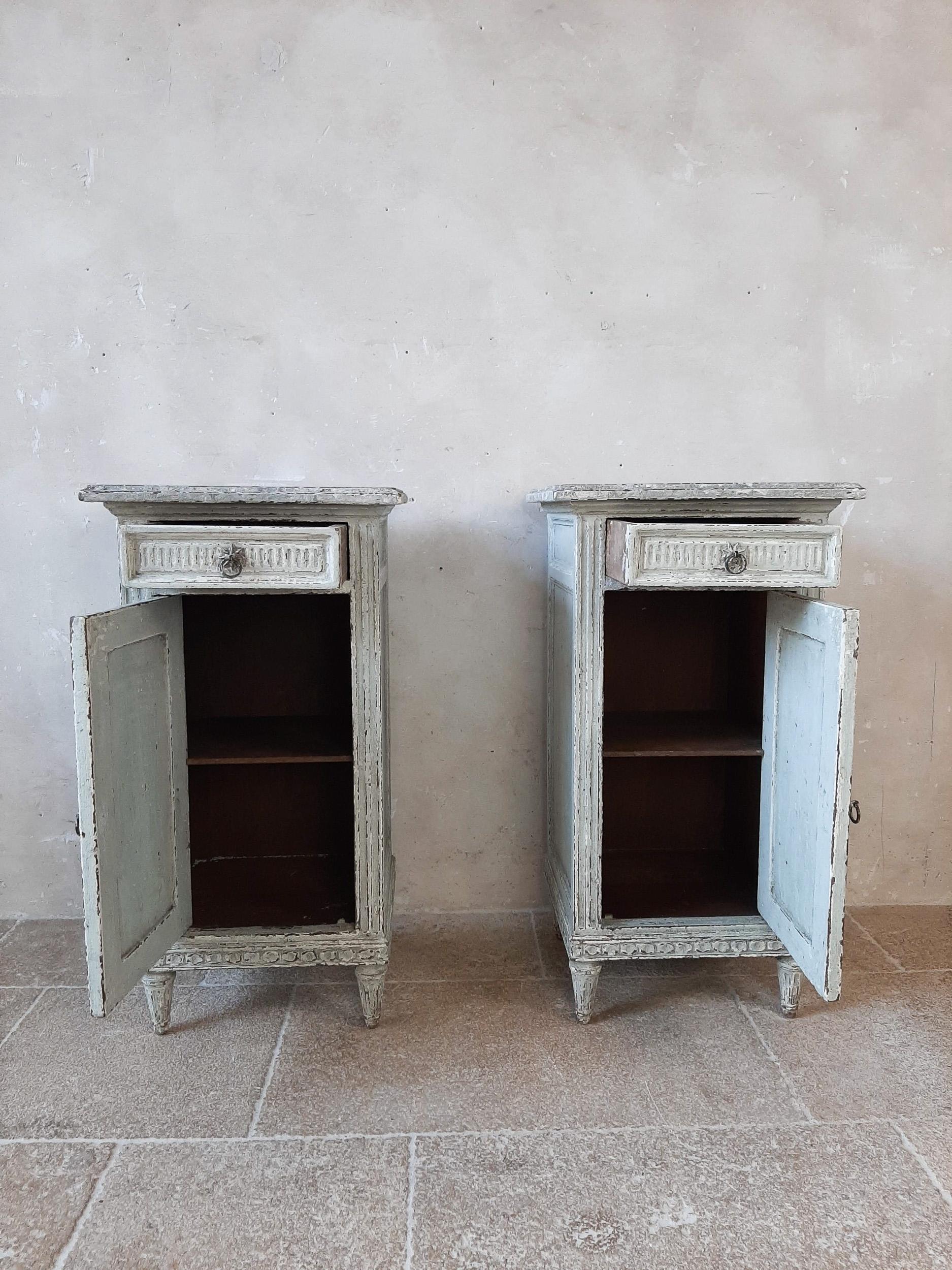 Two Antique French Directoir Cabinets or Nightstands, 19th Century 11