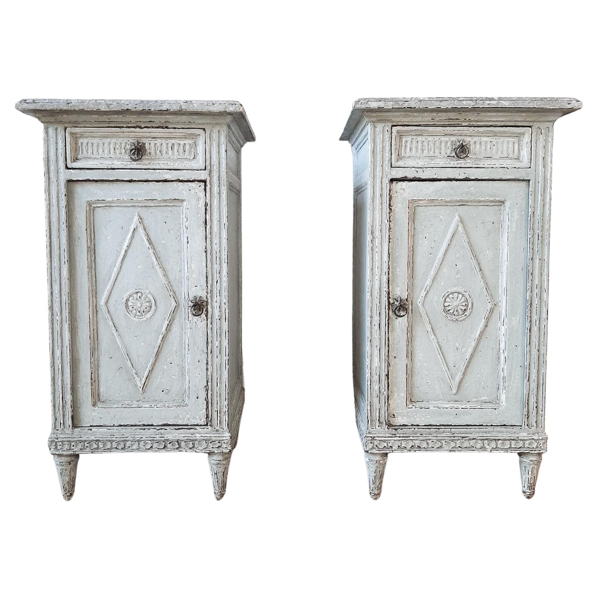 Two Antique French Directoir Cabinets or Nightstands, 19th Century