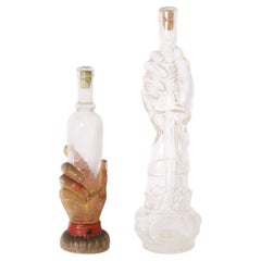 Two Antique French Hand Form Bottles, Priced Individually
