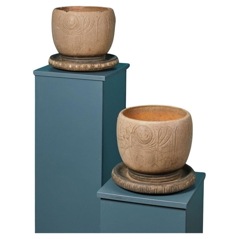 Two Antique Glazed Plant Pots (LEFCO) For Sale at 1stDibs