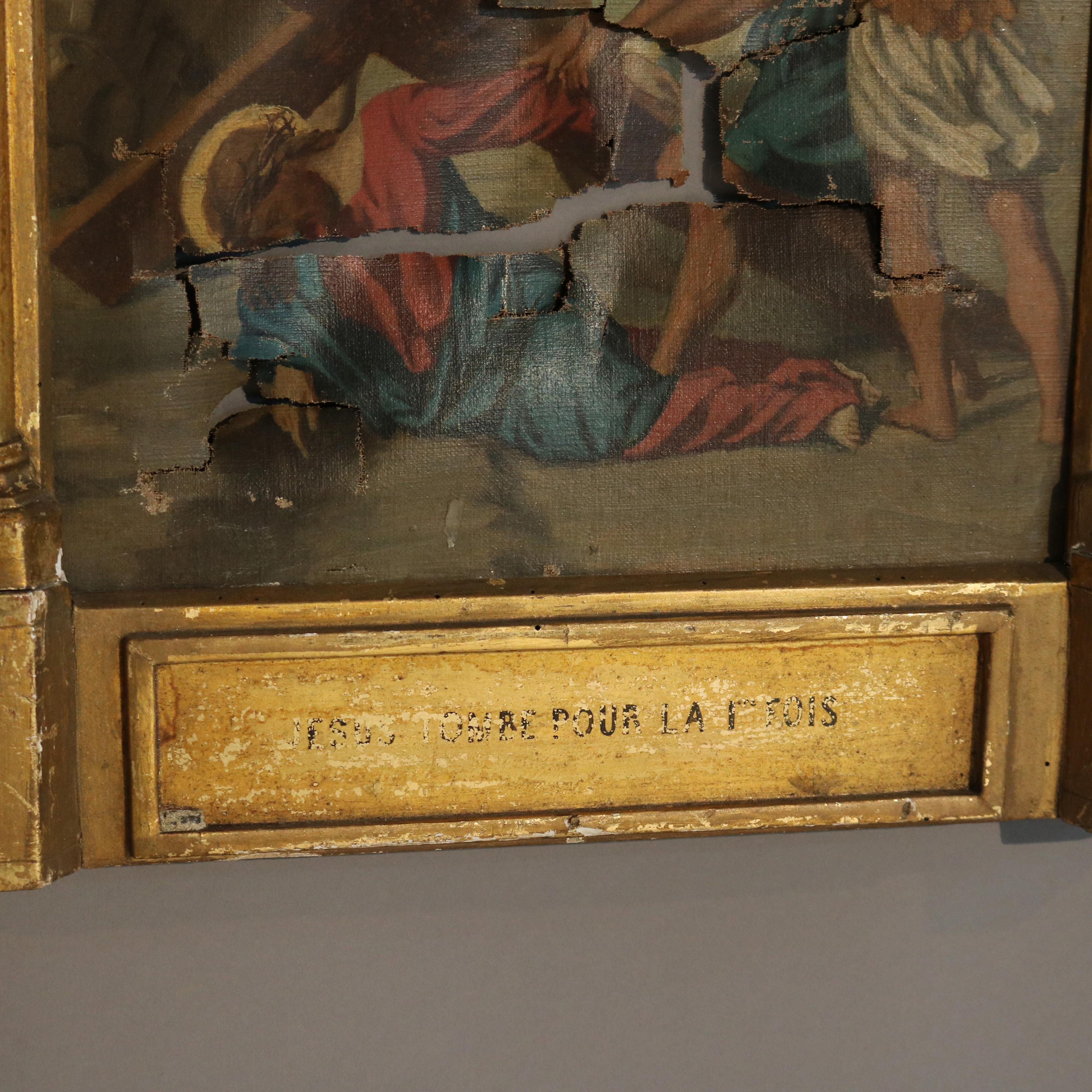 Two Antique Gothic Cathedral Form Giltwood Frames, C1880 For Sale 1