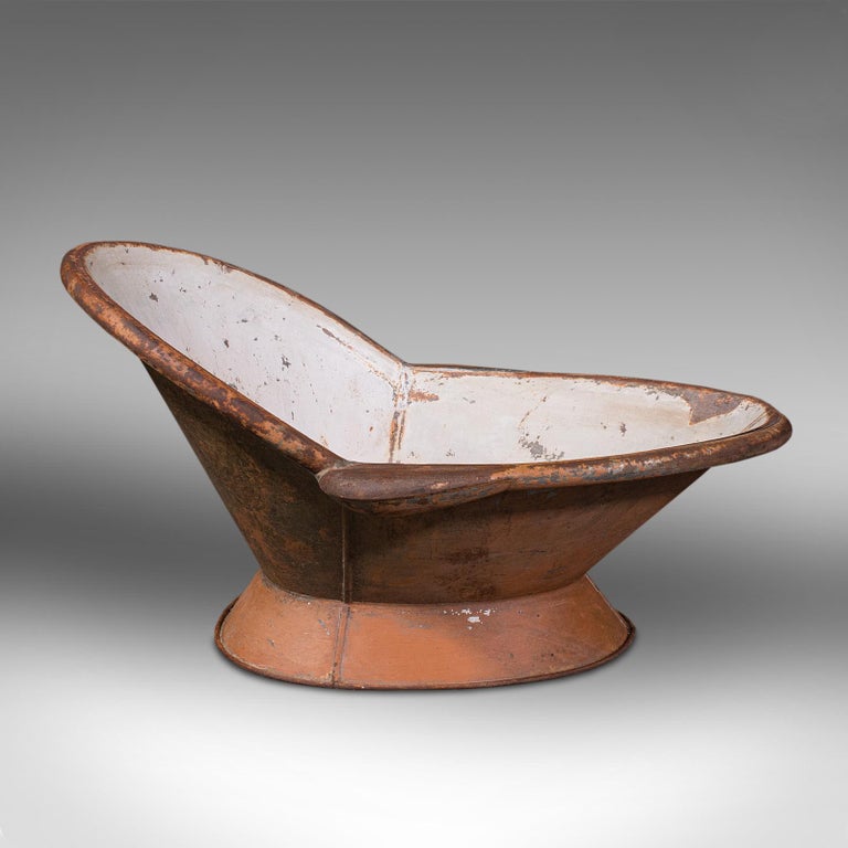 Two Antique Hip Baths, English, Tin, Planter, Jardiniere, Victorian, C