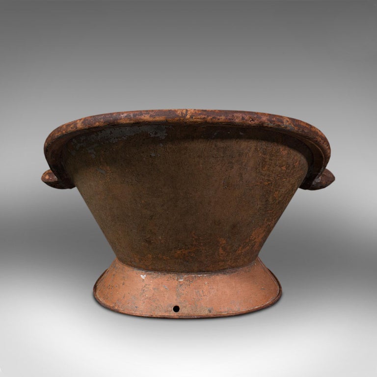 Two Antique Hip Baths, English, Tin, Planter, Jardiniere, Victorian, C