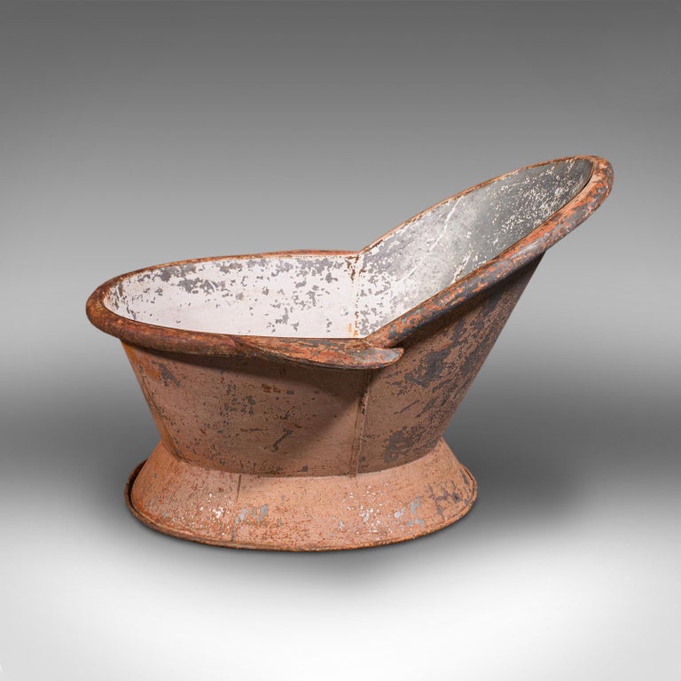 Two Antique Hip Baths, English, Tin, Planter, Jardiniere, Victorian, C.1900 For Sale at 1stDibs