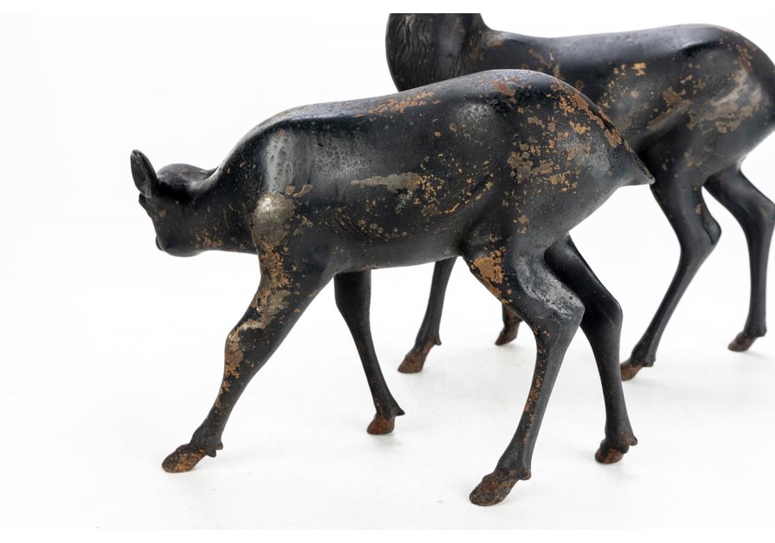 Two Antique Iron Stag and Doe Garden Sculptures For Sale 8