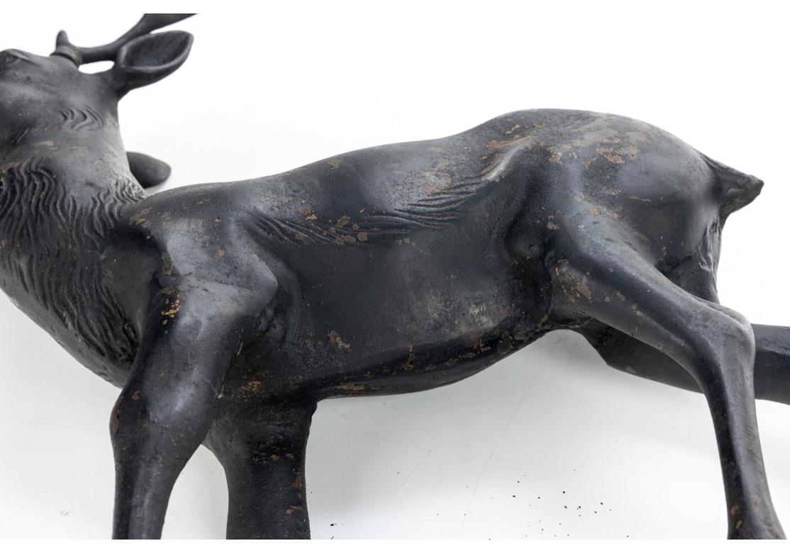 Two Antique Iron Stag and Doe Garden Sculptures For Sale 4