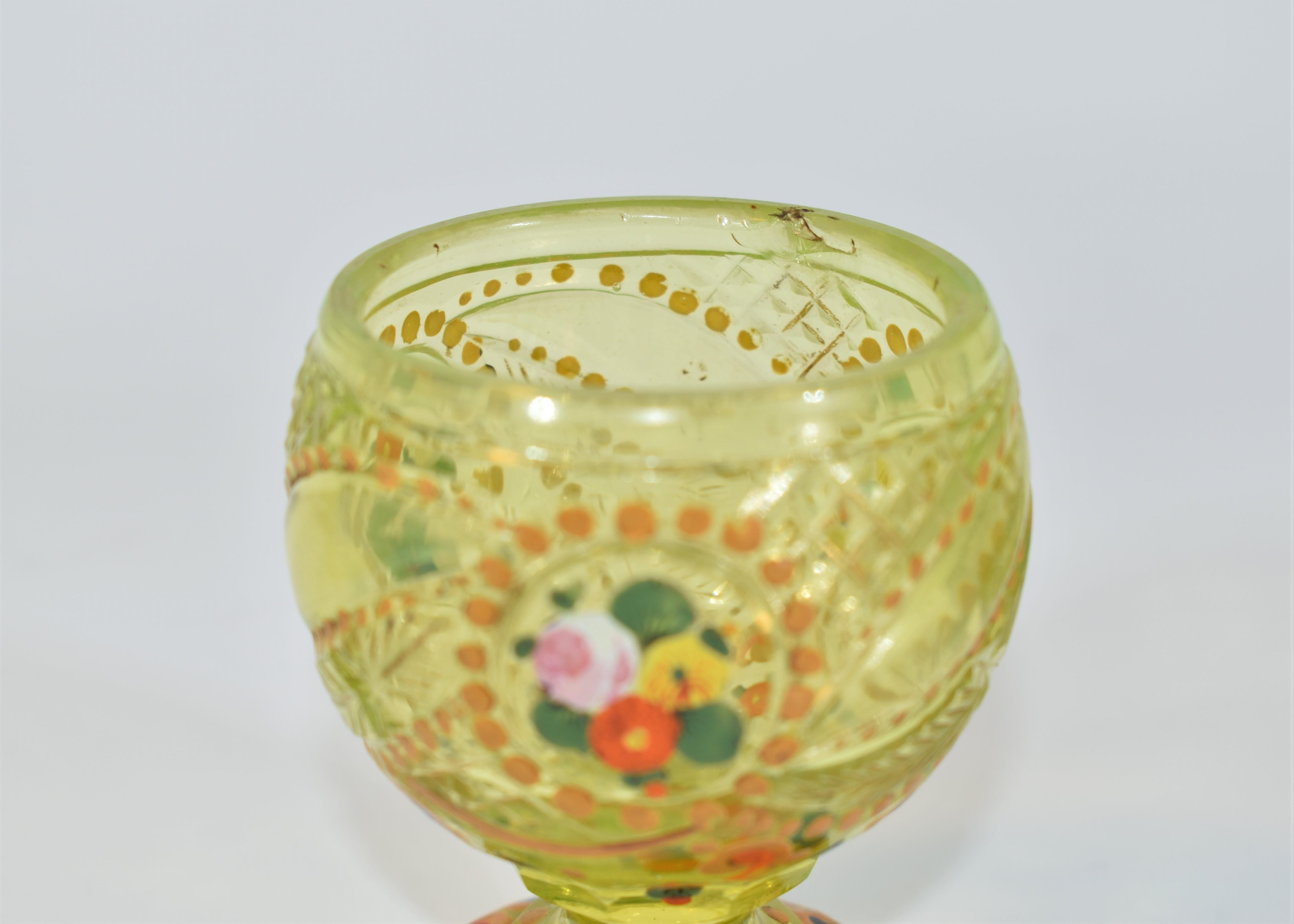 Two Antique Islamic Bohemian Uranium Glass Sugar Bowls, 19th Century For Sale 3