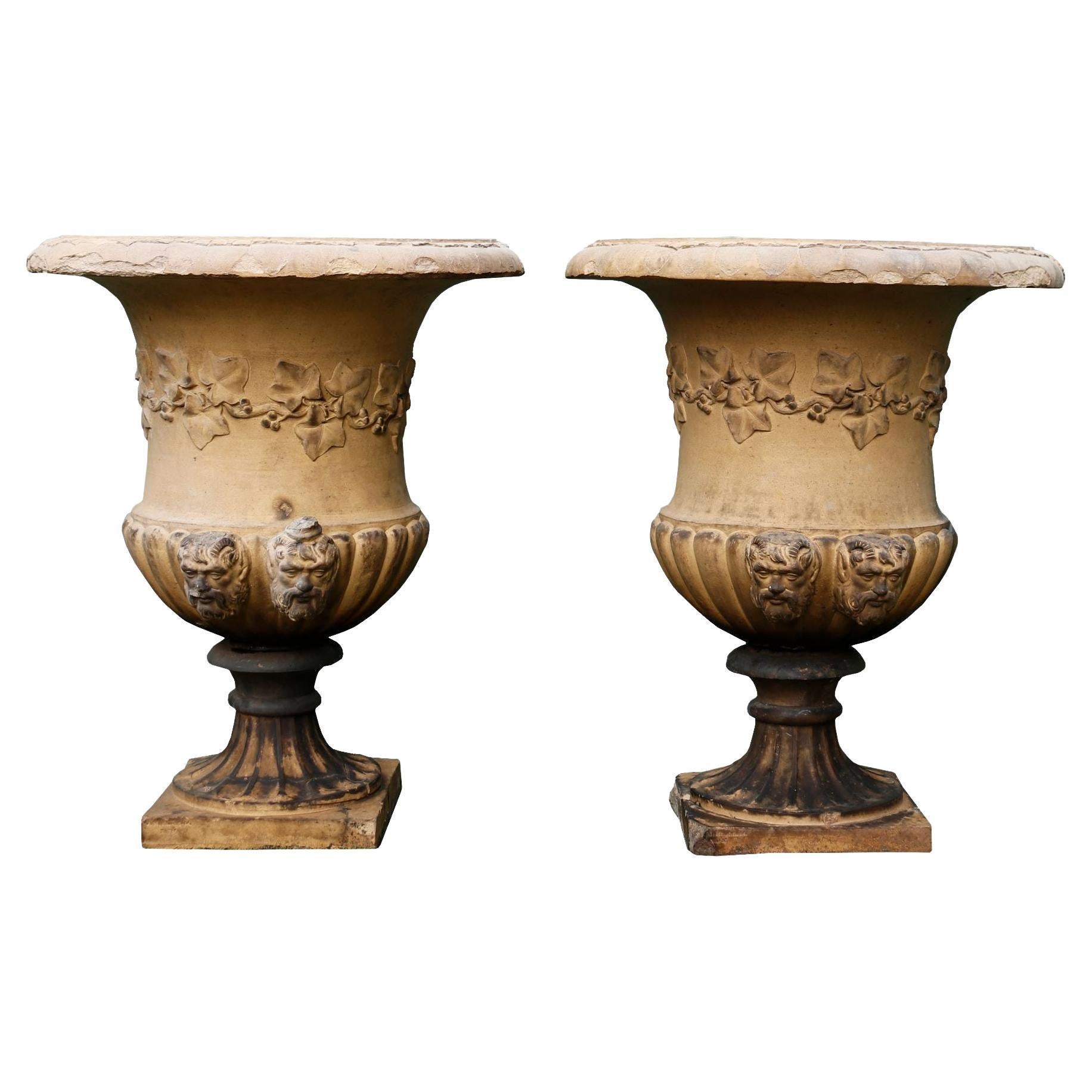 Large Antique Terracotta Urn For Sale at 1stDibs