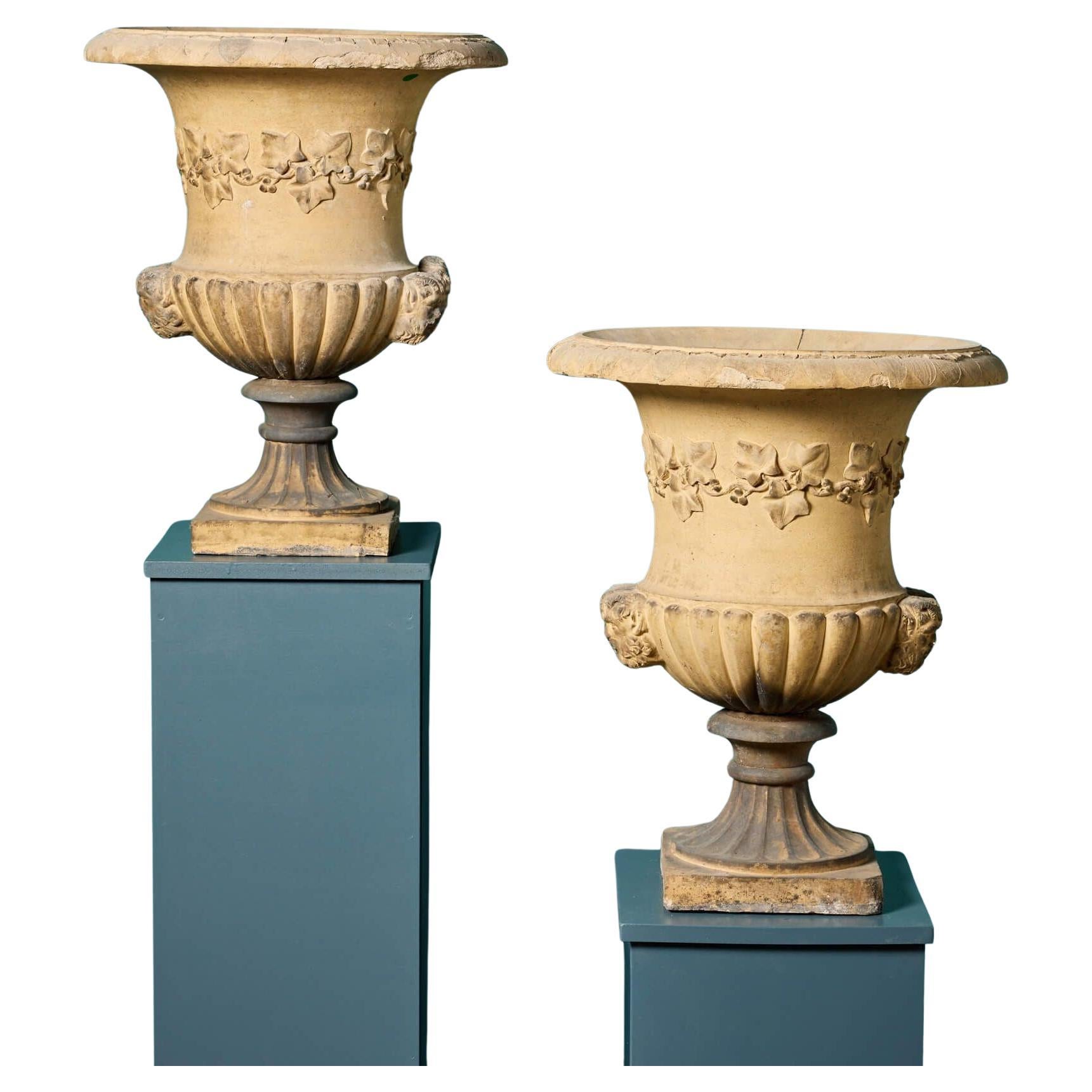 Two Antique J M Blashfield Terracotta Garden Urns For Sale