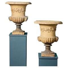 Two Antique J M Blashfield Terracotta Garden Urns