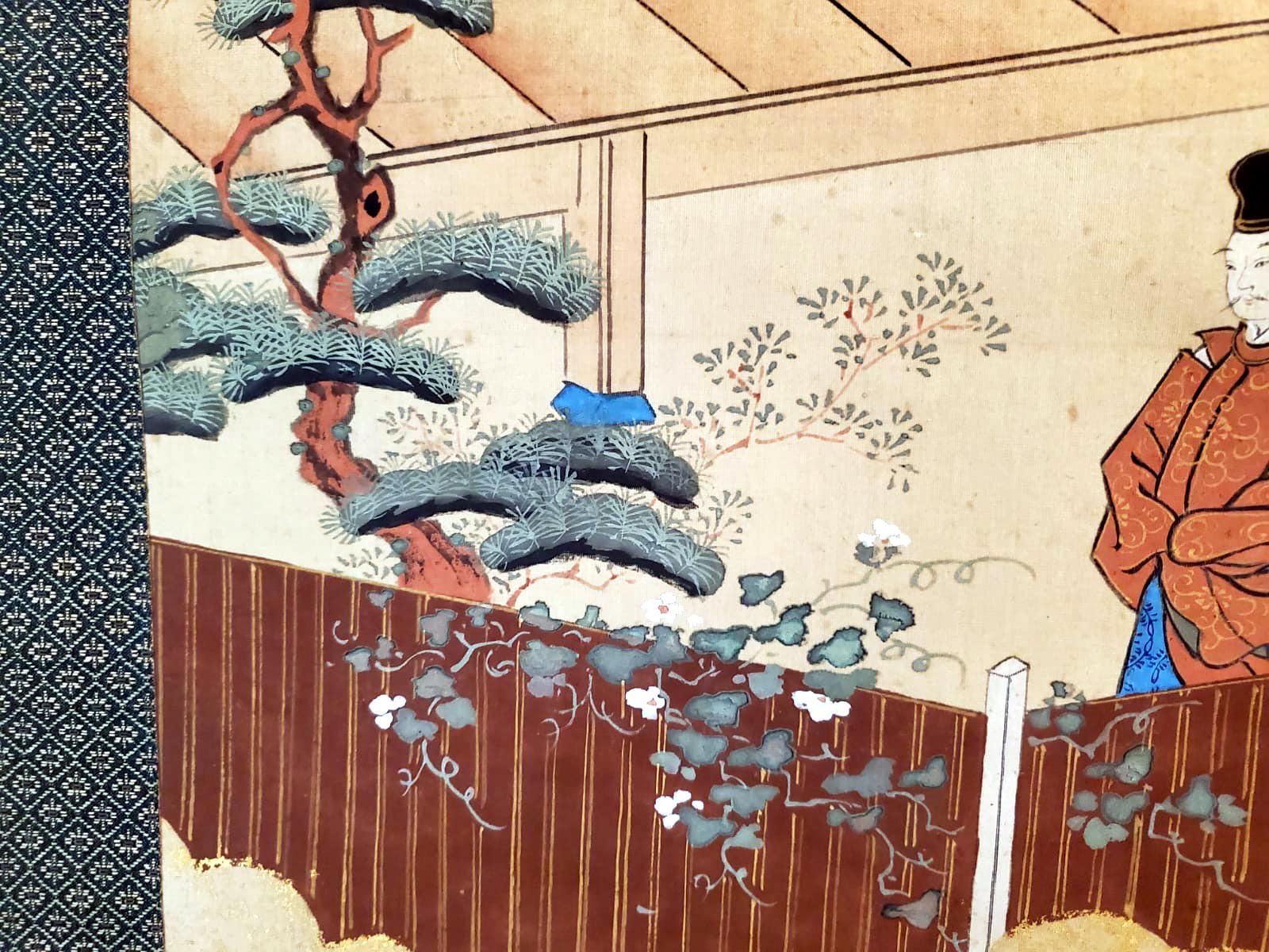 Deux peintures anciennes japonaises à rouleaux suspendus en vente 2