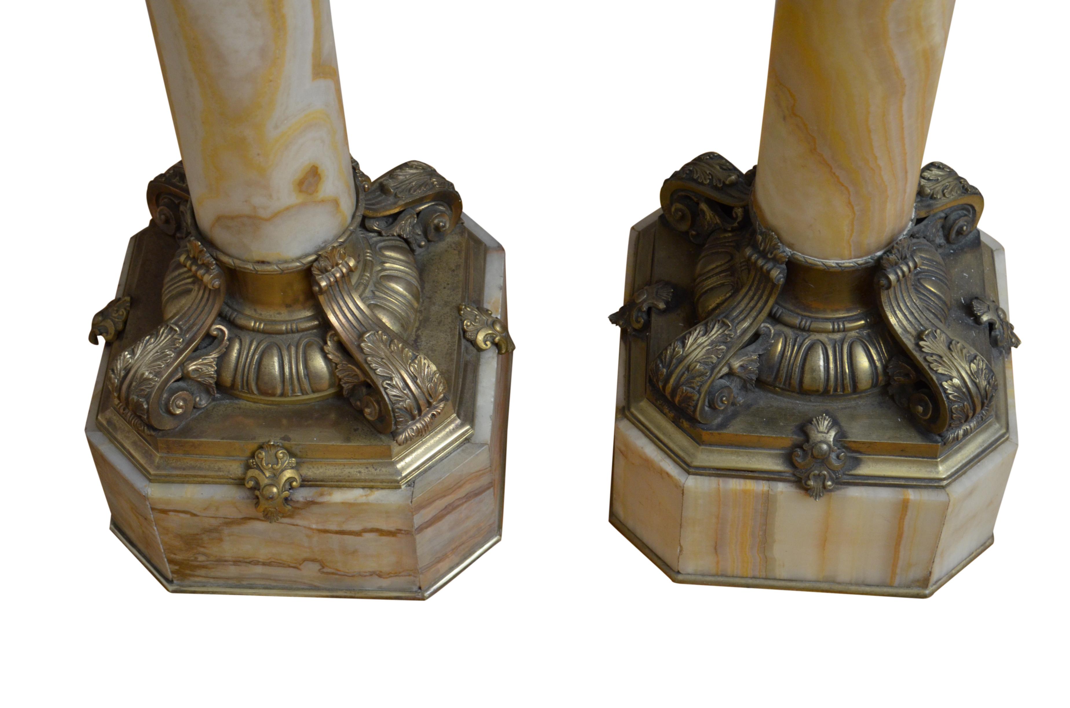 Victorian Two Antique Marble Columns  For Sale