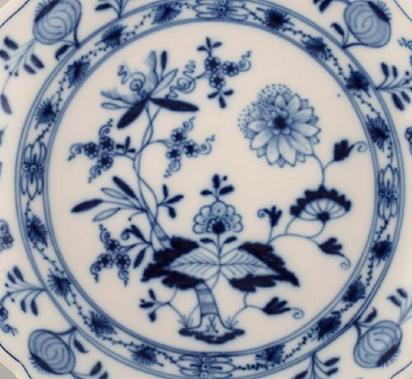 German Two Antique Meissen Blue Onion Bowls in Hand Painted Porcelain
