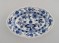 Two Antique Meissen Blue Onion Bowls in Hand-Painted Porcelain, Late 19th C