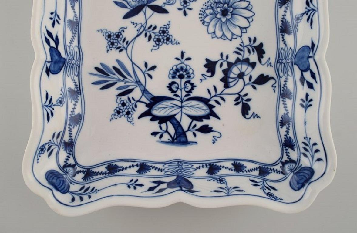 German Two Antique Meissen Blue Onion Bowls in Hand-Painted Porcelain, Late 19th C.