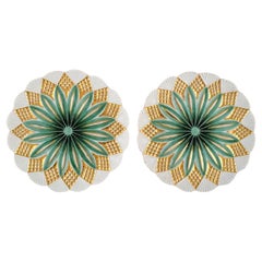 Dos platos antiguos de Meissen Porcelain pintados a mano, principios del siglo XX