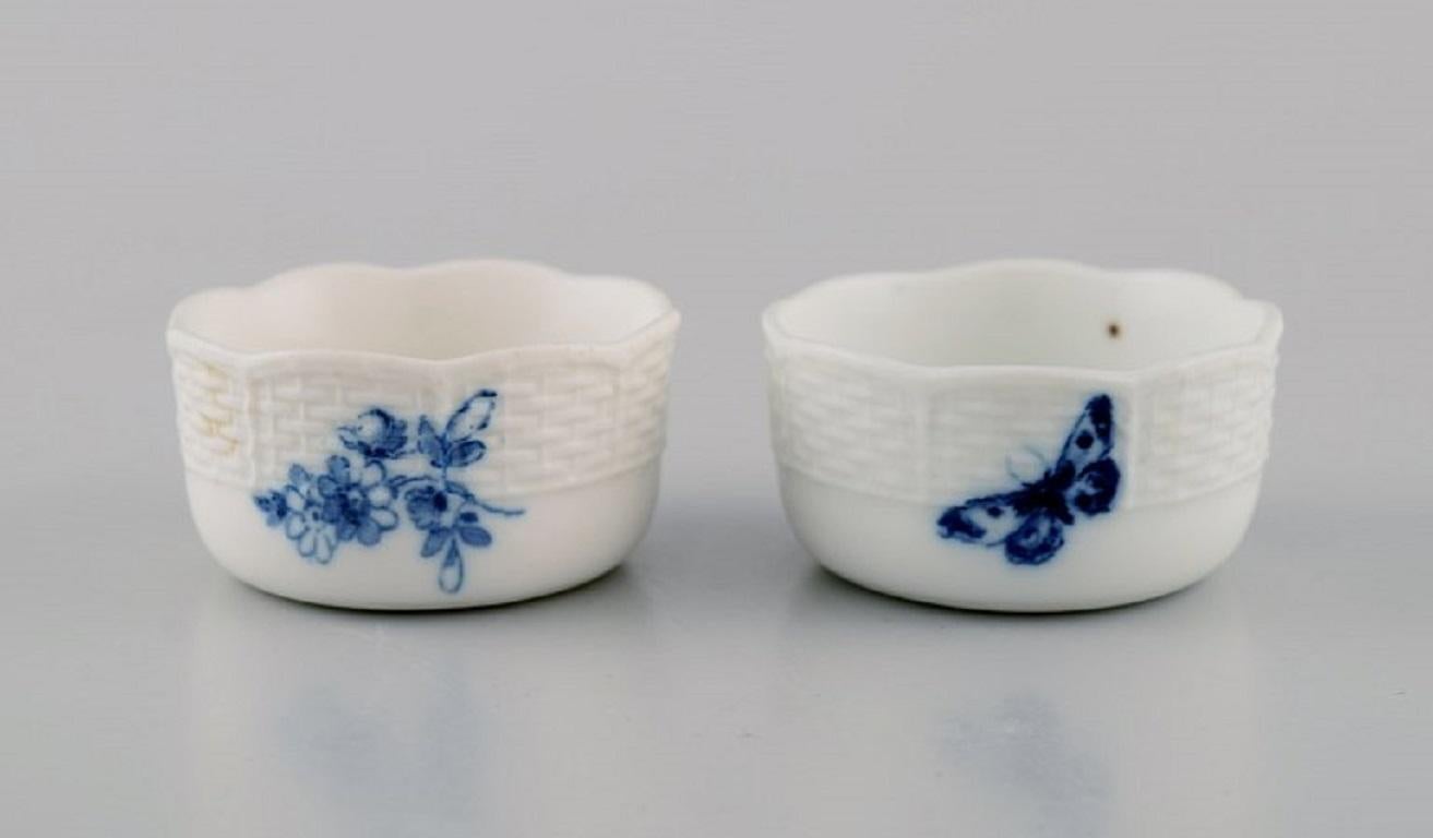 German Two Antique Meissen Salt Vessels in Hand-Painted Porcelain