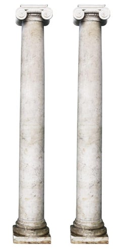 Two Antique Neoclassical Style Marble Columns