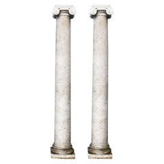 Two Antique Neoclassical Style Marble Columns