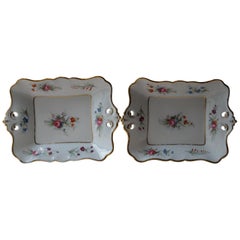 Two Antique Old Paris Porcelain Presentation Dishes, France, circa 1880