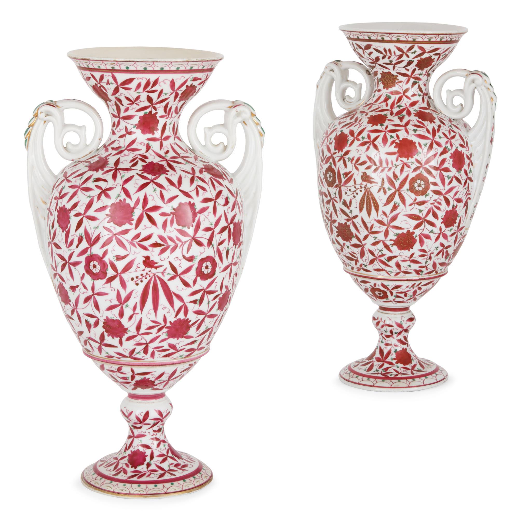 Two Antique Painted Porcelain Vases
