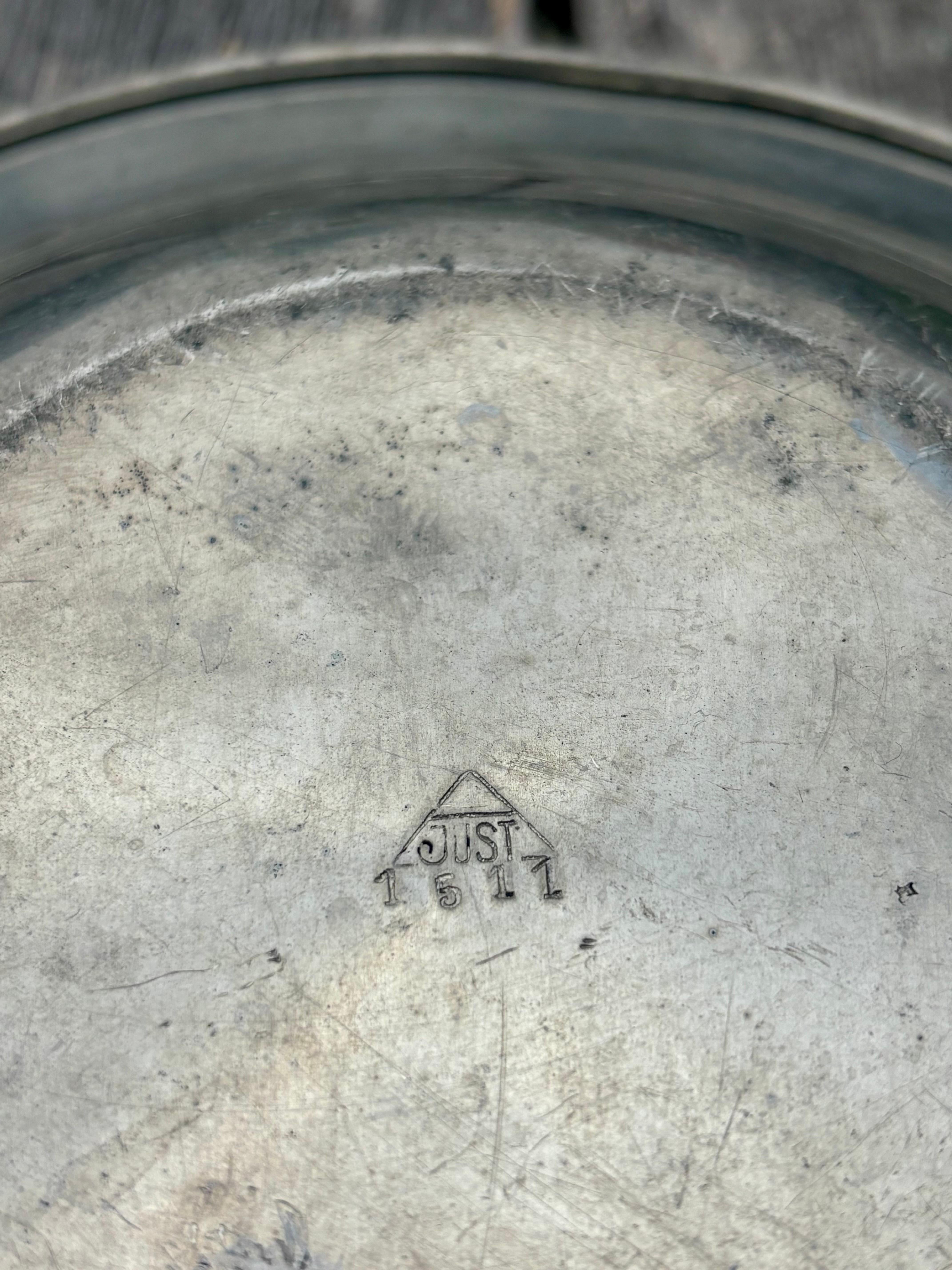 Two Antique Pewter Dishes, Just Andersen, circa 1930s For Sale 5