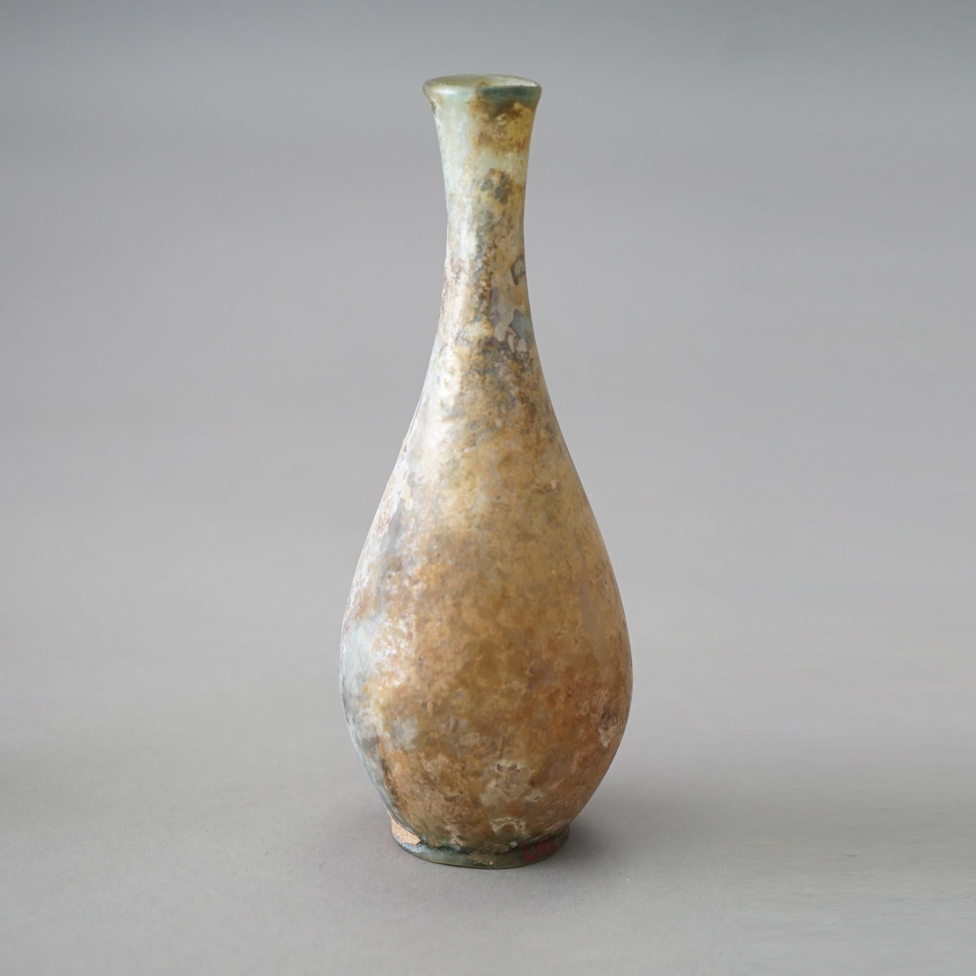 Italian Two Antique Roman Glass Vases, 18th Century