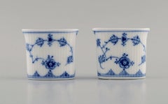 Two Antique Royal Copenhagen Blue Fluted Plain Vases. Early 20th C