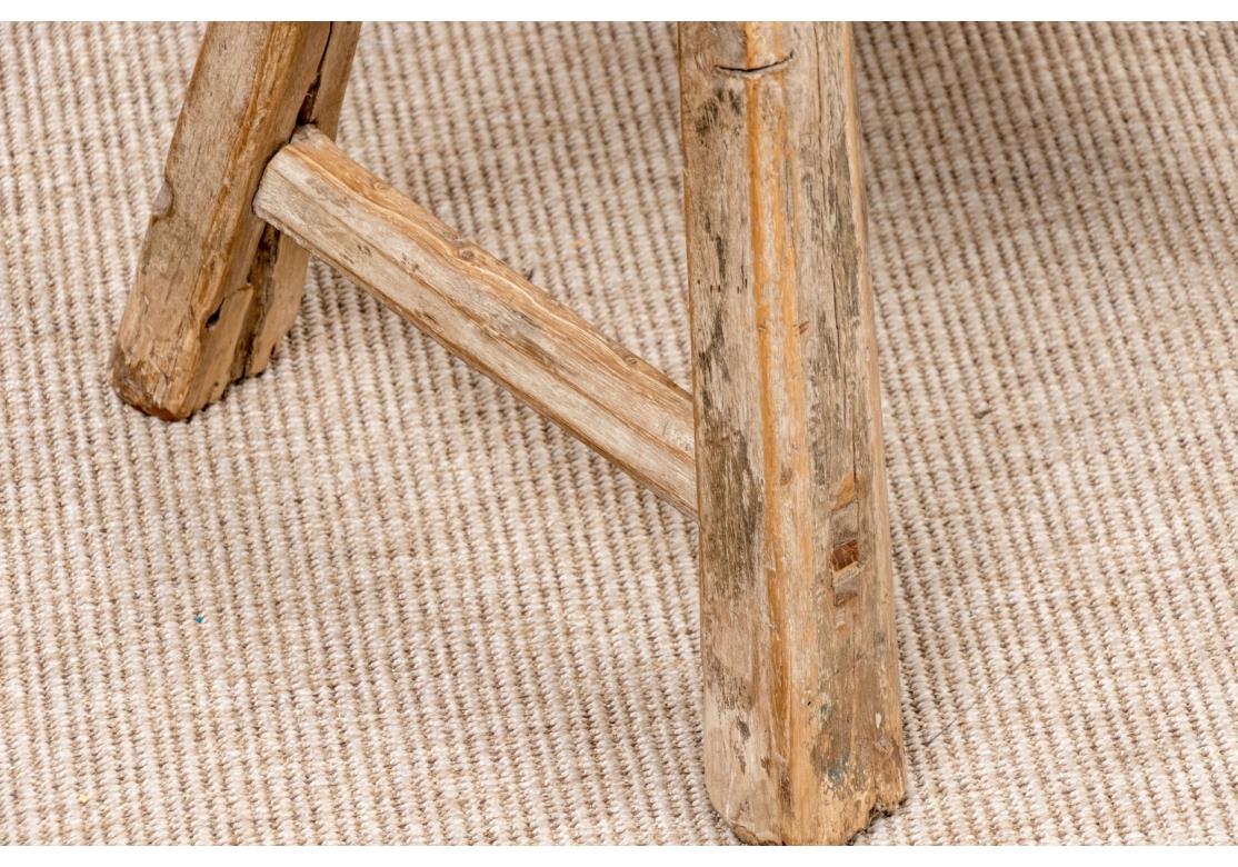 XIXe siècle Two Antique Rustic Hardwood Stools en vente