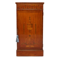 Two Antique Satinwood and Rosewood Marquetry Cabinets