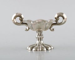 Two Antique Silver Salt Vessels with Handles, 19th Century