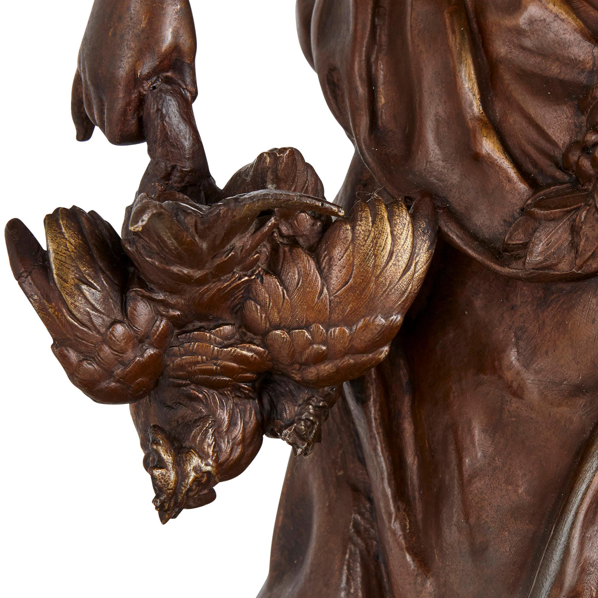 Francese Due antiche figure femminili in spelta di Moreau in vendita