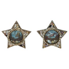 Dos tarjetas de San Valentín antiguas con forma de estrella marinera