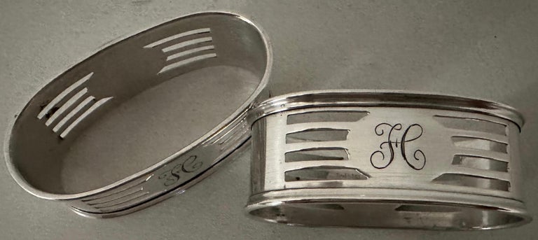 Two Antique Sterling Napkin Rings with 