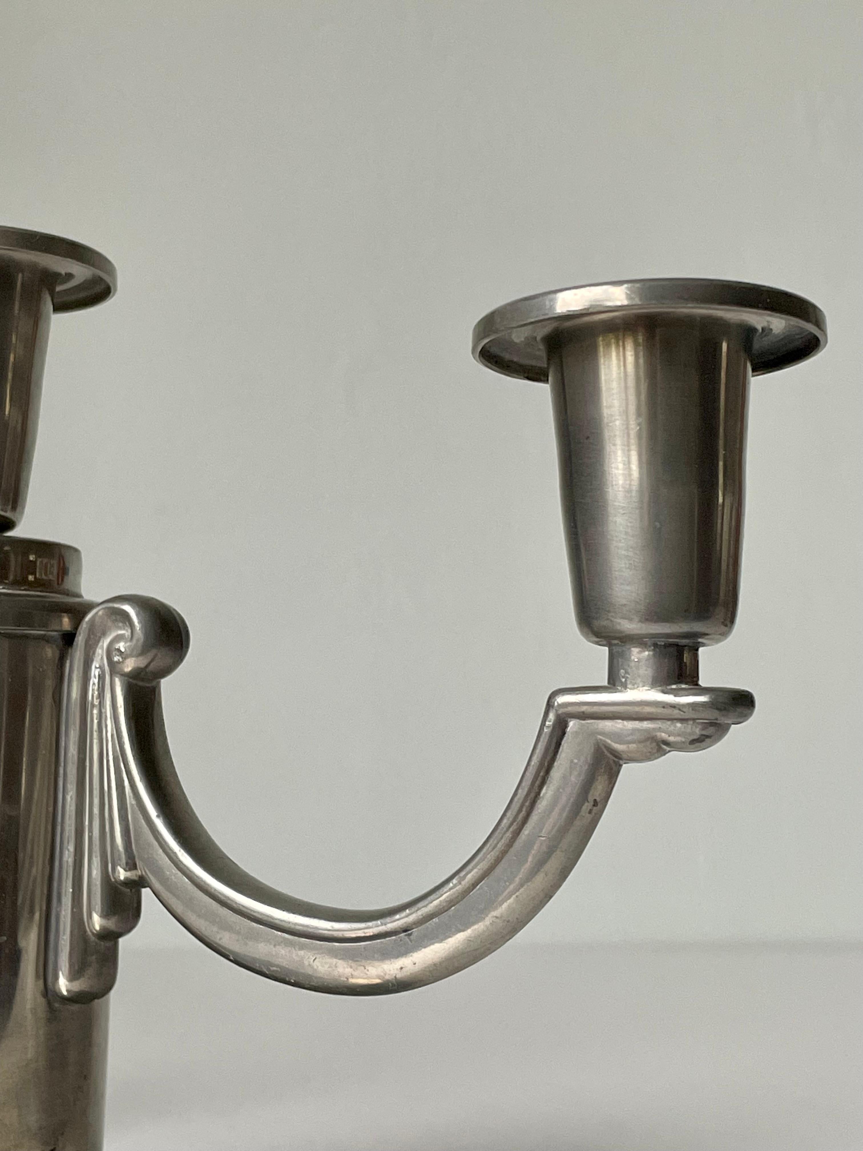 1930s Svenskt Tenn Pewter Pair of Candelabras, Sweden For Sale 4