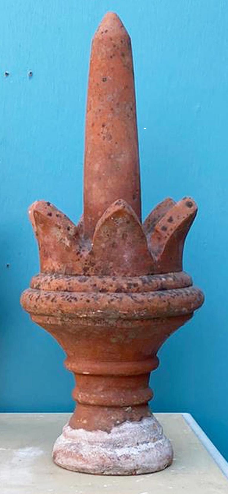 Two Antique Terracotta Finials or Obelisks For Sale at 1stDibs