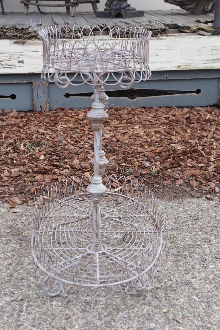 Two Antique Victorian Wire Work Plant Stands For Sale at 1stdibs