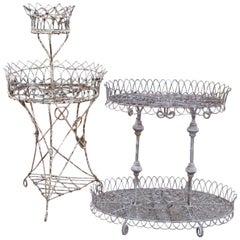 Antique Two Wire Work Plant Stands