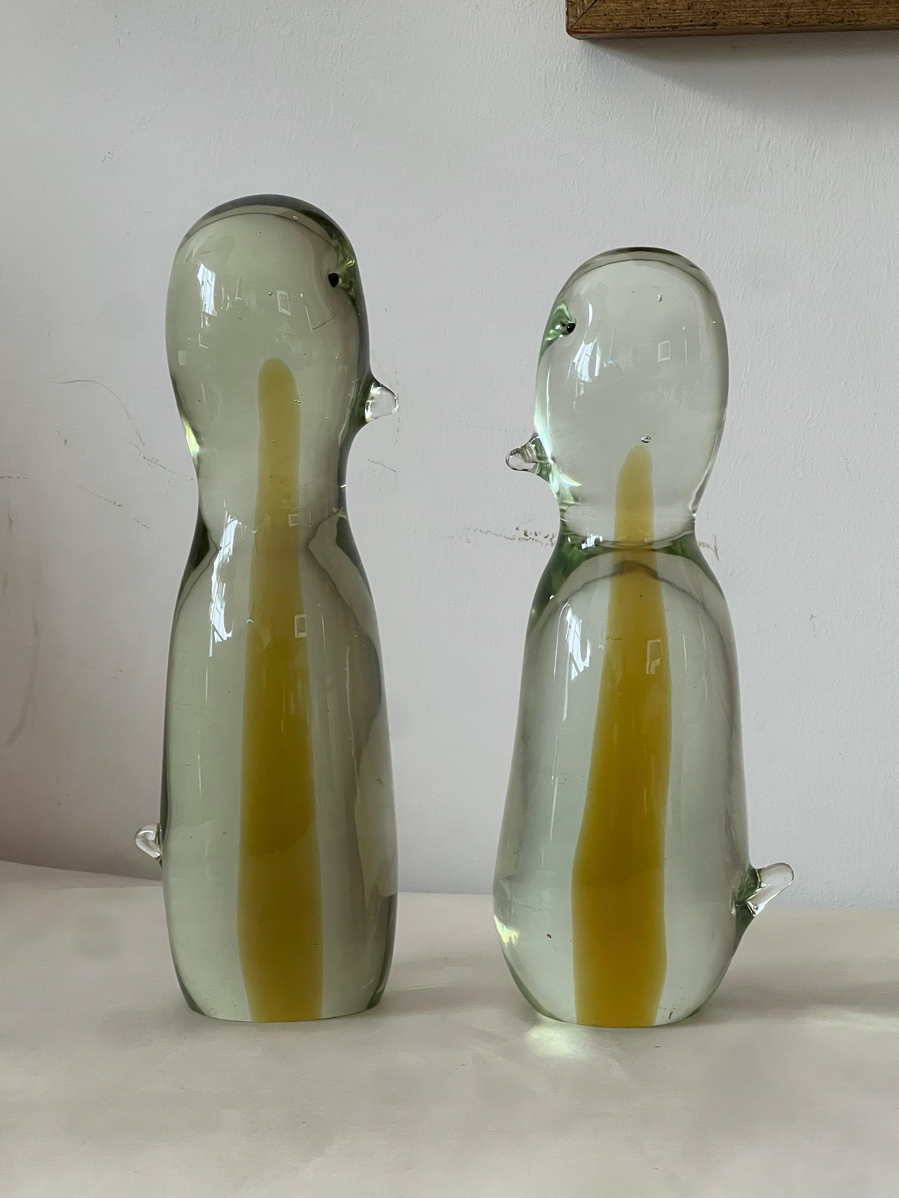 Dos pingüinos escultura de cristal de Murano de Antonio da Ros Cenedese en venta 6