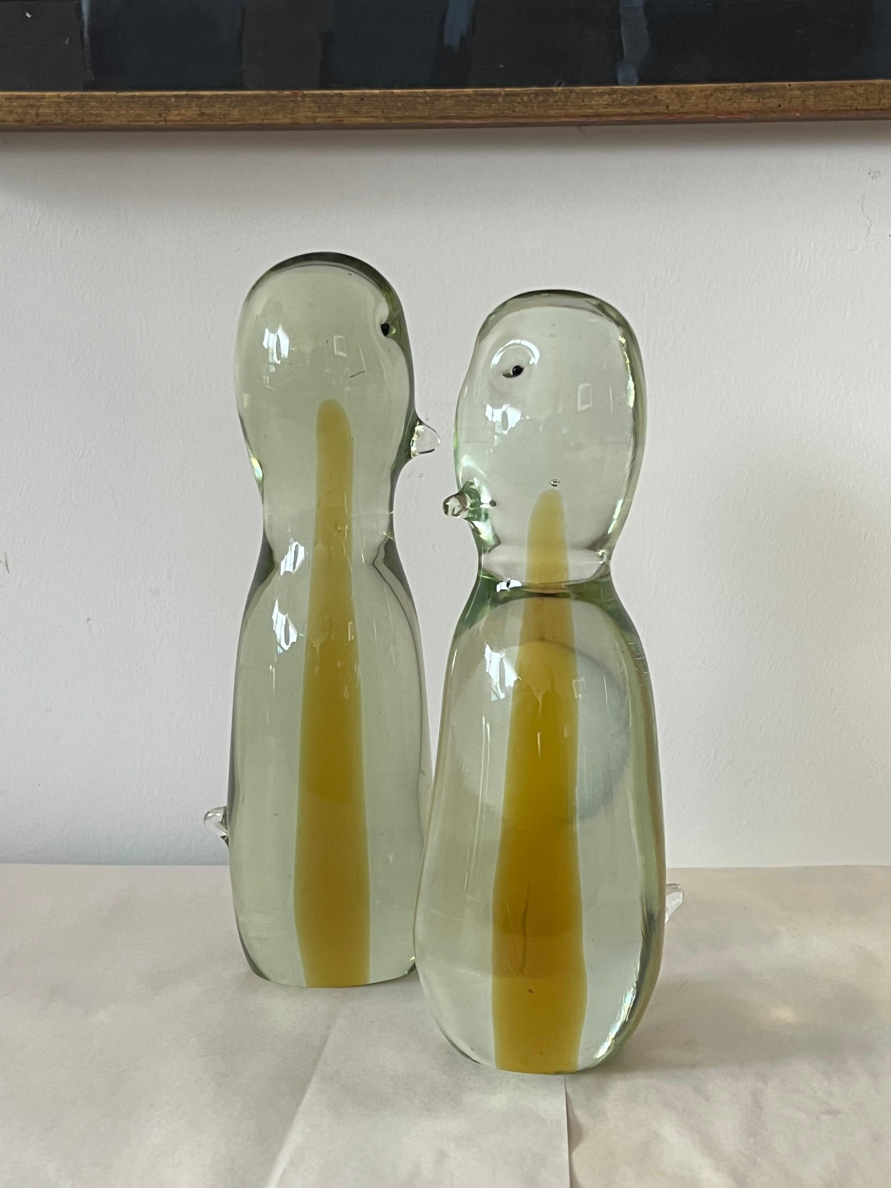 Dos pingüinos escultura de cristal de Murano de Antonio da Ros Cenedese en venta 7