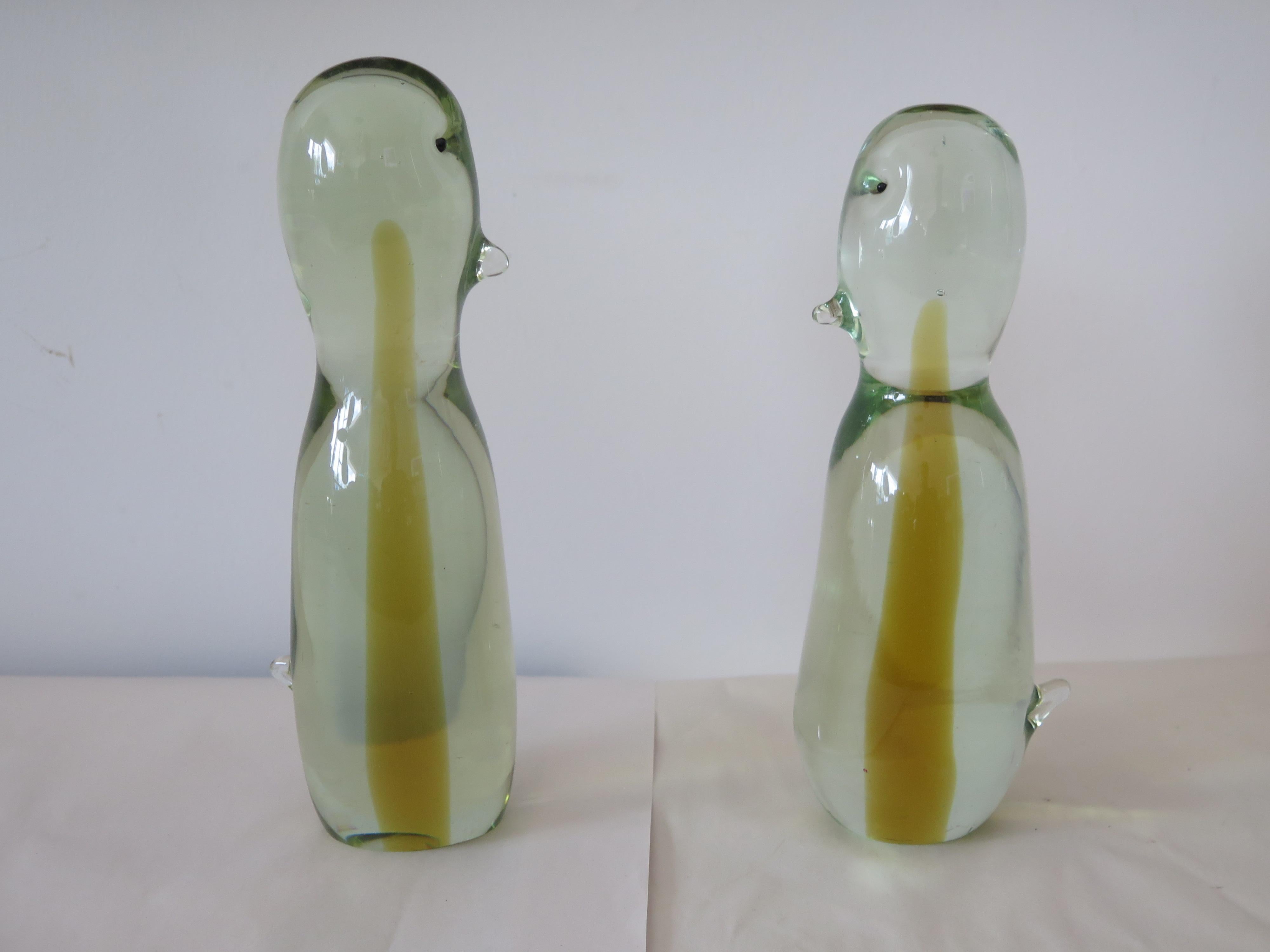 Dos pingüinos escultura de cristal de Murano de Antonio da Ros Cenedese en venta 2