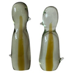Dos pingüinos escultura de cristal de Murano de Antonio da Ros Cenedese