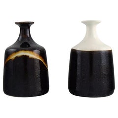 Two Arabia Vases in Glazed Stoneware, Finnish Design, 1960s/70s
