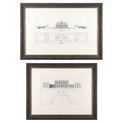 Due incisioni architettoniche da Vitruvius Britannicus di Colen Campbell, 1725