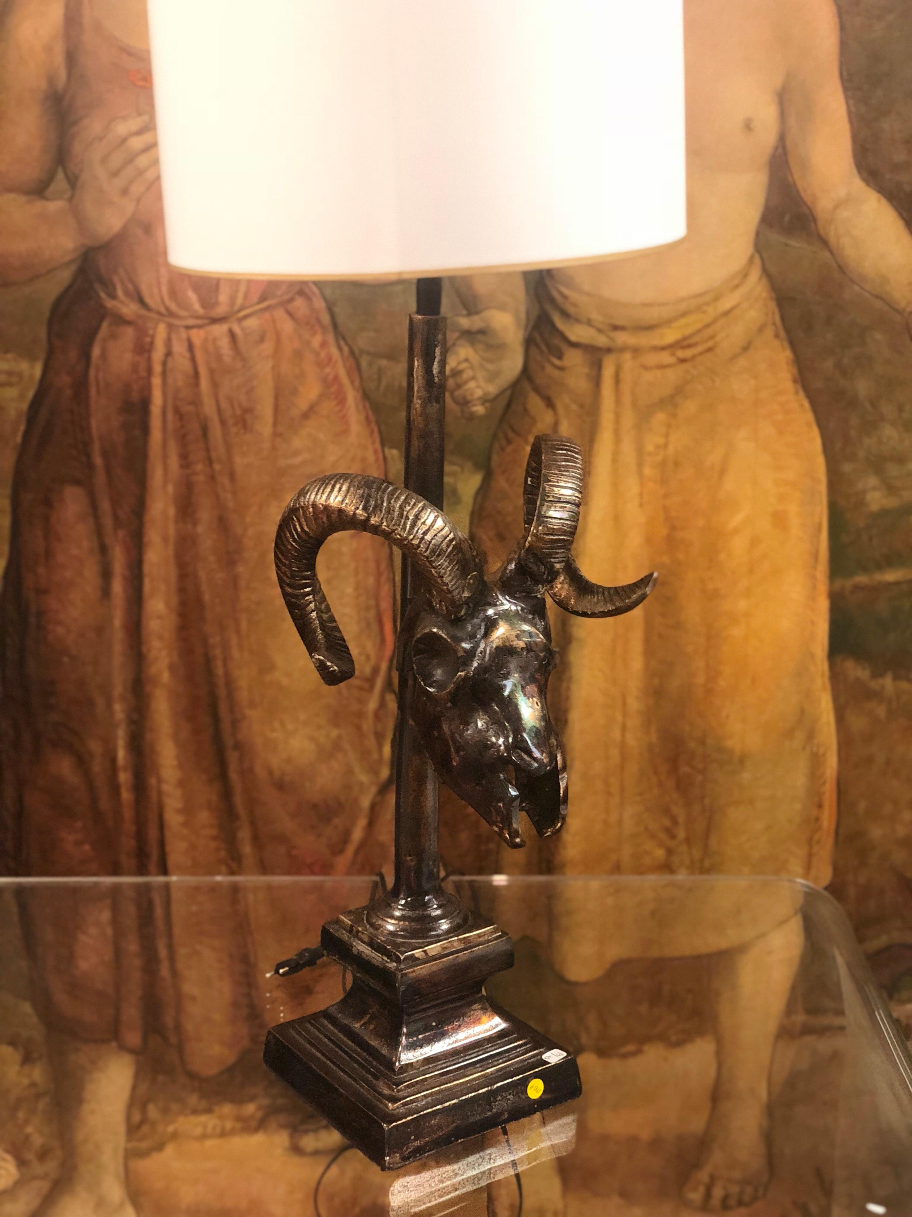 A Pair of Two Aries Skull Ram Lamps Mid-Century Modern, France 
For sale as a pair (discount available) or as an individual item.