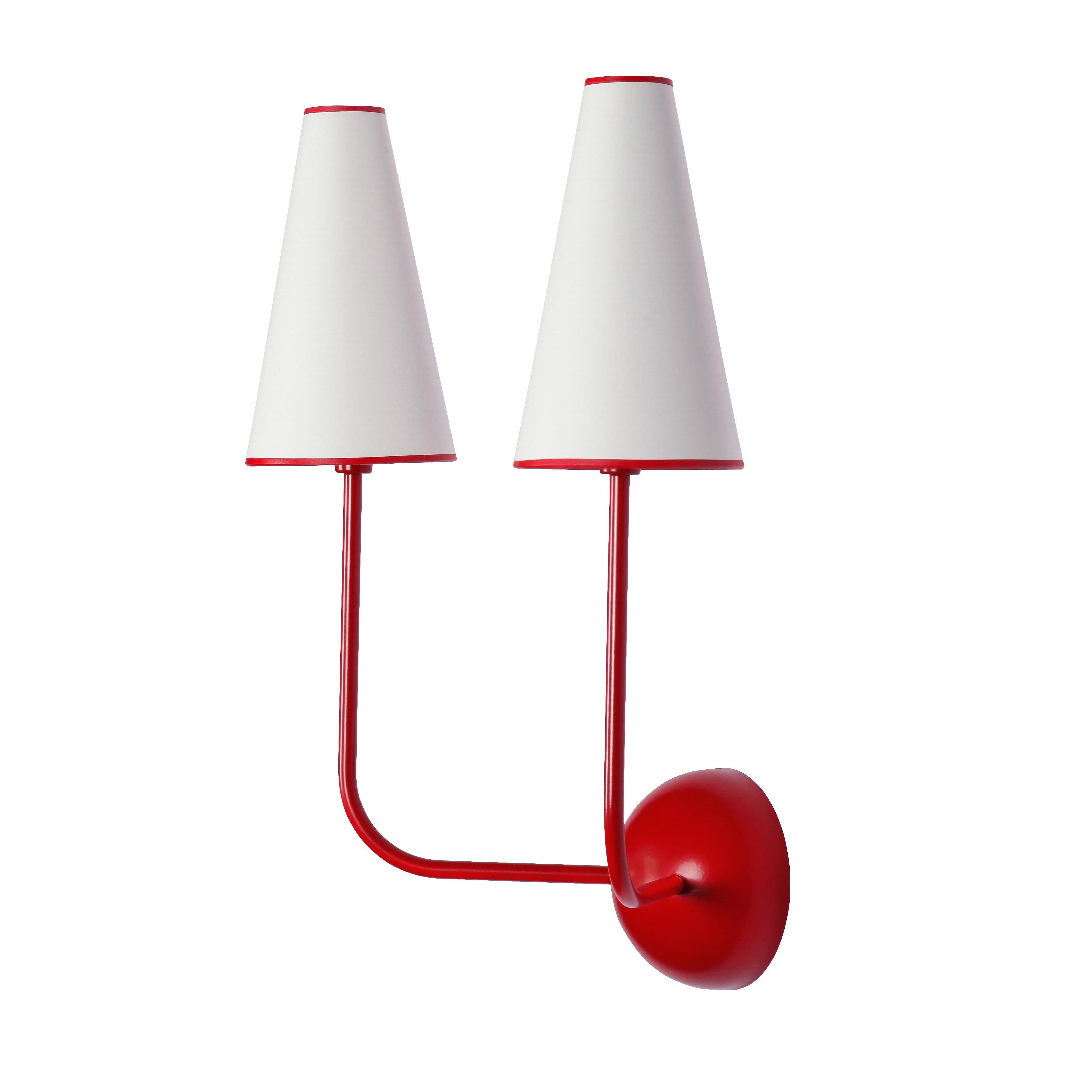 Modern Two-Arm Black Wall Lamp in the Style of Jean Royère