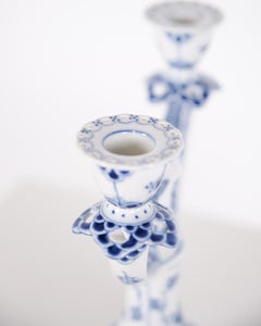 Two-Arm Candlestick, Blue Fluted Full Lace, Model 1169 by Royal Copenhagen