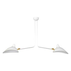 Two-Arm Ceiling Lamp by Serge Mouille in White
