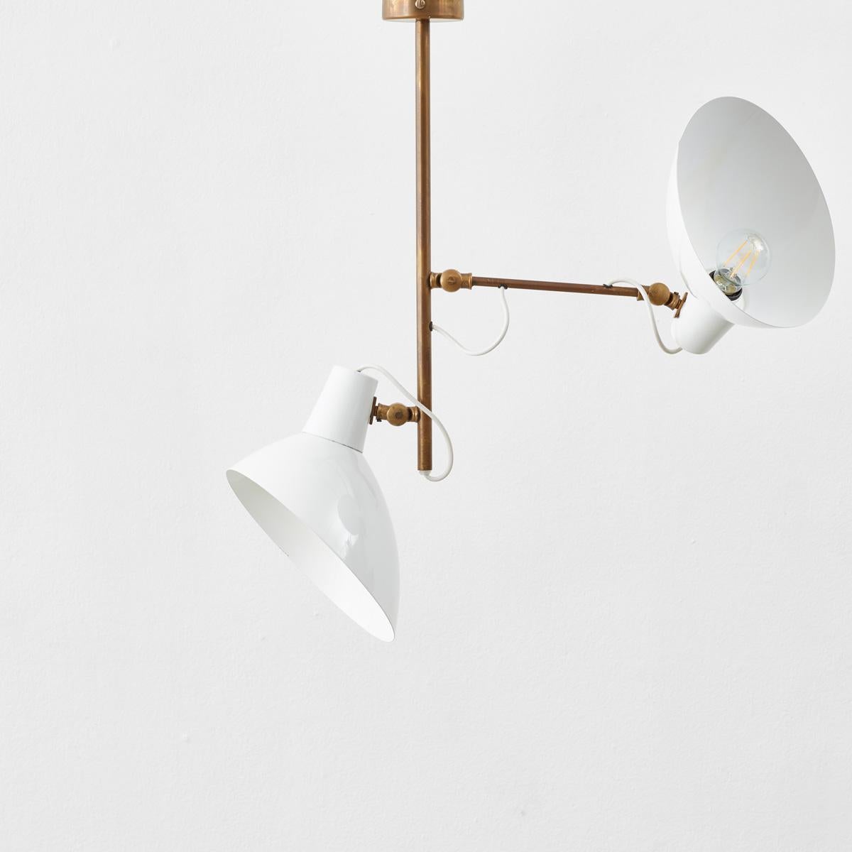 Modern Two-arm ceiling light, Italy, 1950s For Sale