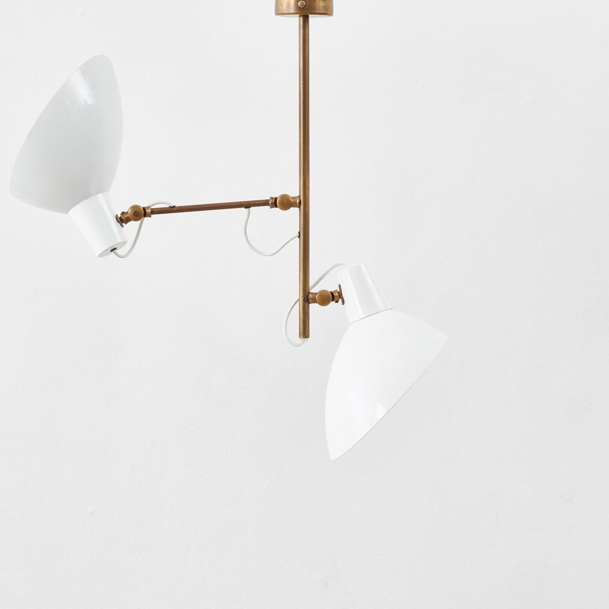 Mid-20th Century Two-arm ceiling light, Italy, 1950s For Sale